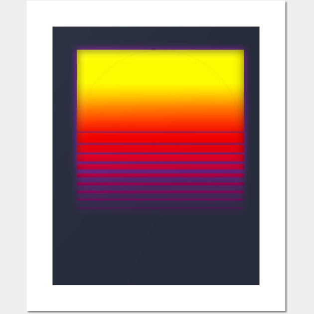 Outrun Sun Square Wall Art by jonah block